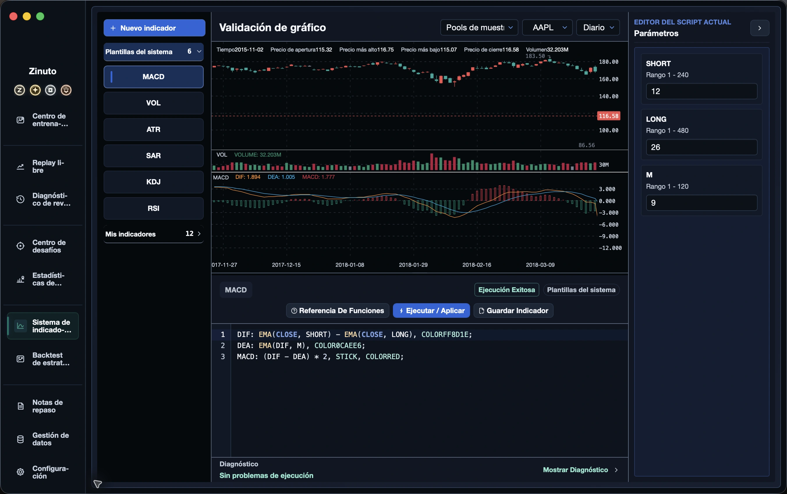 Convierte una fórmula en un indicador de trading funcional: Escríbelo, valídalo, previsualízalo y úsalo en un backtest
